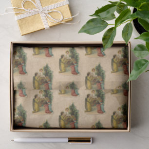 Angel & Jesus Christian Antique Christmas Girl Tissue Paper