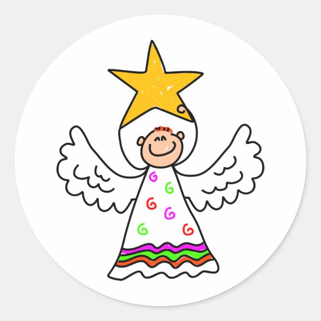 Angel Kid Classic Round Sticker (Front)