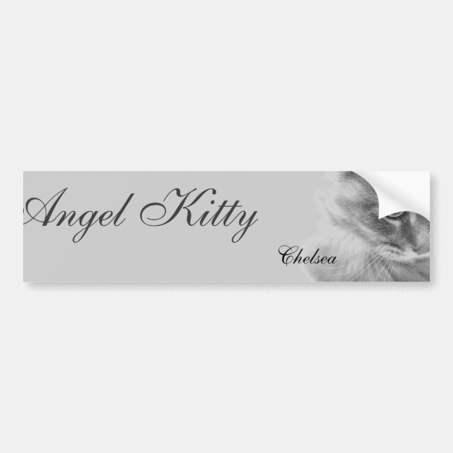 "Angel Kitty" Portrait Bumper Sticker (Front)