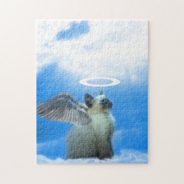 Angel Kitty Siamese Kitten Cat Jigsaw Puzzle (Vertical)