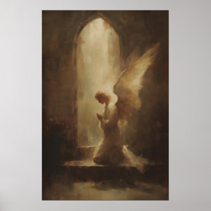 Angel Kneeling In Archway, Christian Wall Art