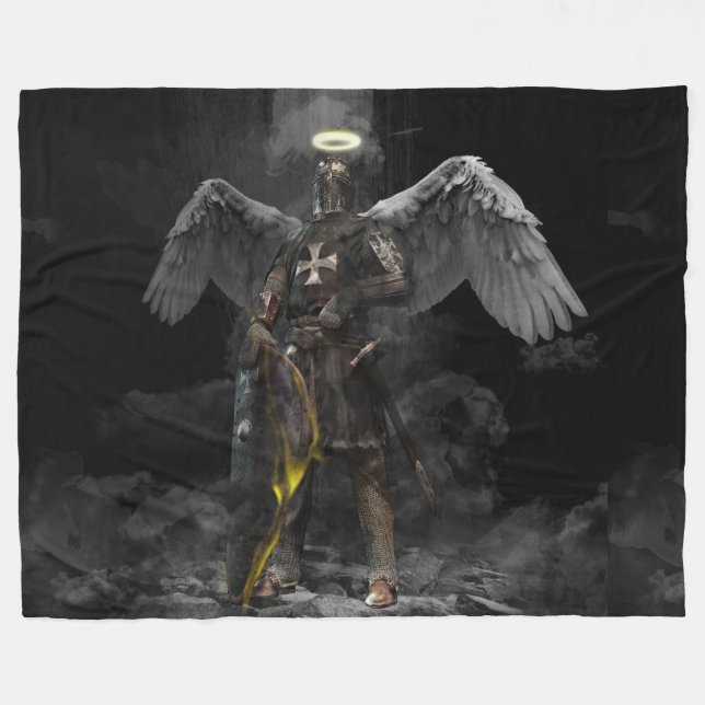 ANGEL KNIGHT FLEECE BLANKET (Front (Horizontal))