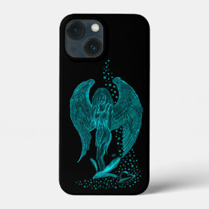 Angel lost in Love , black and green Design iPhone 13 Mini Case