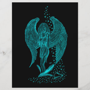 Angel lost in Love , black and green Design Flyer