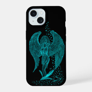 Angel lost in Love , black and green Design iPhone 15 Case