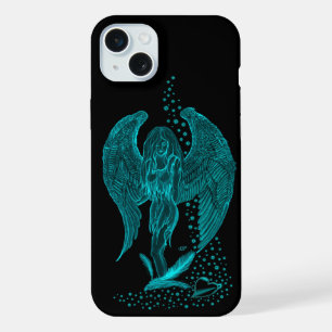 Angel lost in Love , black and green Design iPhone 15 Plus Case