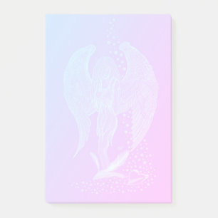 Angel lost in Love , black and green Design Post-it Notes