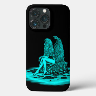 Angel , lost in thought , black and green Design iPhone 13 Pro Case