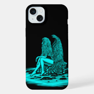 Angel , lost in thought , black and green Design iPhone 15 Plus Case