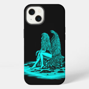 Angel , lost in thought , black and green Design iPhone 13 Case