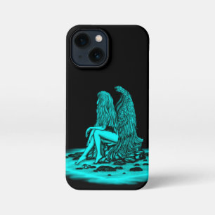 Angel , lost in thought , black and green Design iPhone 13 Mini Case