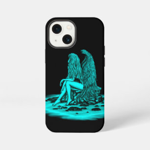 Angel , lost in thought , black and green Design iPhone 13 Mini Case