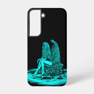 Angel , lost in thought , black and green Design Samsung Galaxy Case