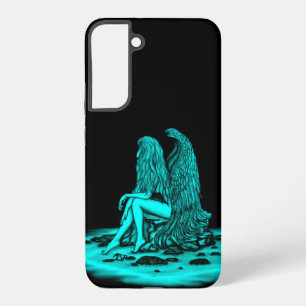 Angel , lost in thought , black and green Design Samsung Galaxy Case