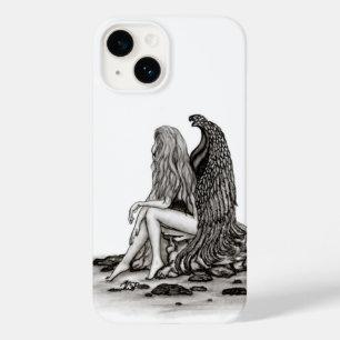 Angel , lost in thought , black and white Design Case-Mate iPhone 14 Case