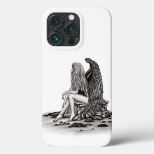Angel , lost in thought , black and white Design iPhone 13 Pro Case