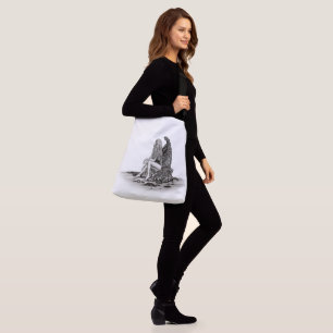 Angel , lost in thought , black and white Design Crossbody Bag