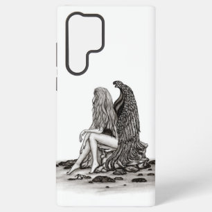 Angel , lost in thought , black and white Design Samsung Galaxy Case