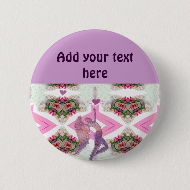 Angel Love_ 6 Cm Round Badge (Front)
