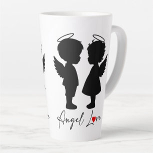 Angel Love – Cute Angel Couple Design Latte Mug