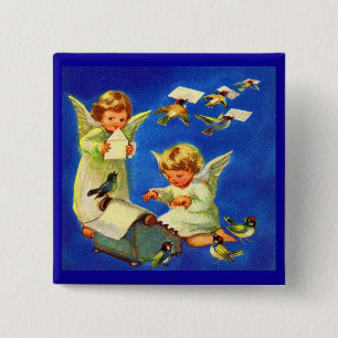 angel mail office 15 cm square badge