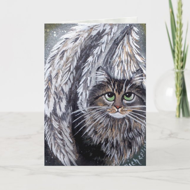 Angel Maine Coon Cat Card (Front)