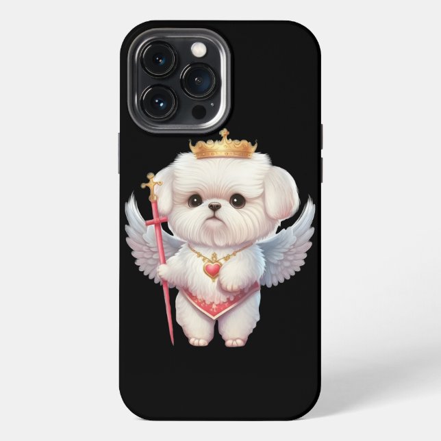 Angel Maltese Puppy, Maltes dog lovers and owners iPhone Case (Back)