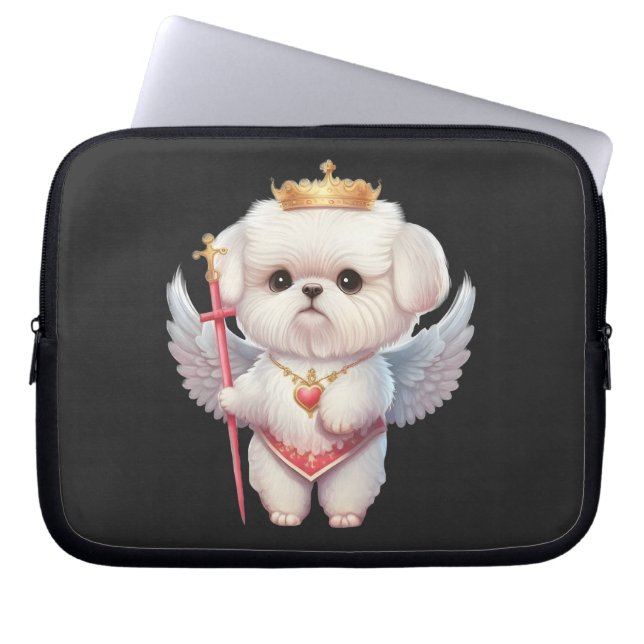 Angel Maltese Puppy, Maltes dog lovers and owners Laptop Sleeve (Front)
