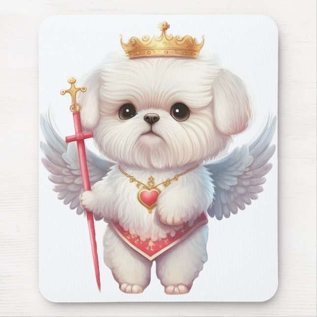 Angel Maltese Puppy, Maltes dog lovers and owners Mouse Pad (Front)