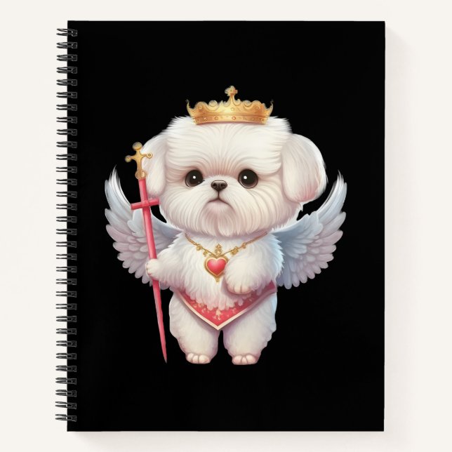 Angel Maltese Puppy, Maltes dog lovers and owners Notebook (Front)