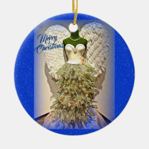 Angel Mannequin Dress Form Christmas Tree Ceramic Ornament
