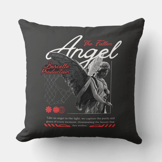 Angel maximalist Throw Pillow (Front)