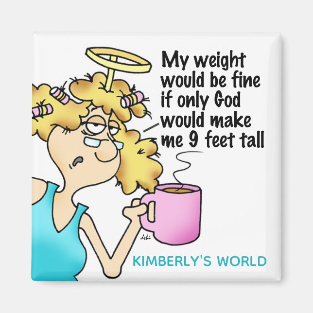 Angel Midge's Funny Diet Weight Loss Customisable Magnet (Front)