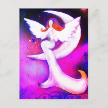 Angel Moon Stars Fairy Art Celestial Illustration
