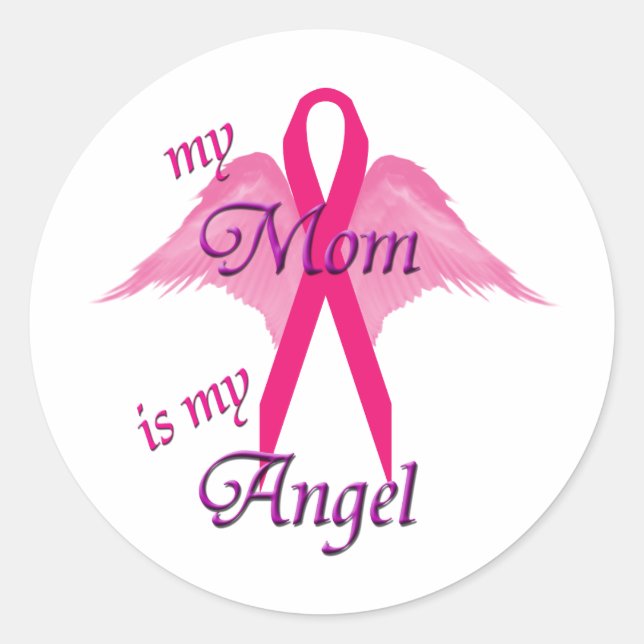 Angel Mum Classic Round Sticker (Front)