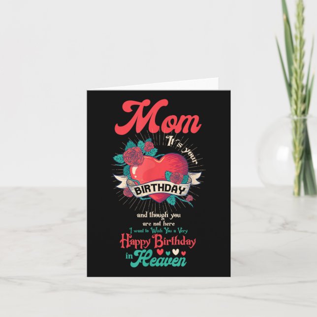 Angel Mum Happy Birthday In Heaven Memorial Day Lo Card (Front)