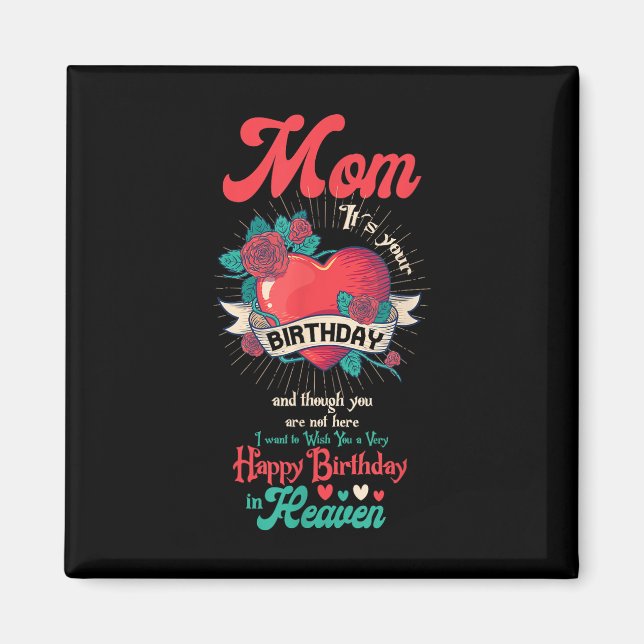 Angel Mum Happy Birthday In Heaven Memorial Day Lo Magnet (Front)