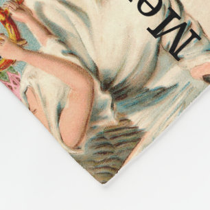 Angel Music Victorian Christmas Monogram Fleece Blanket