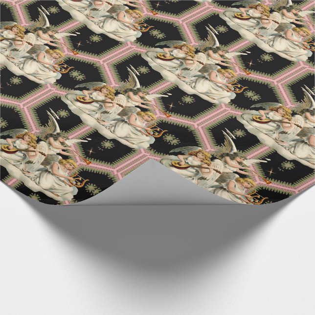 Angel Music Victorian Christmas Wrapping Paper (Corner)