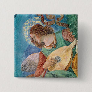 Angel Musician 15 Cm Square Badge