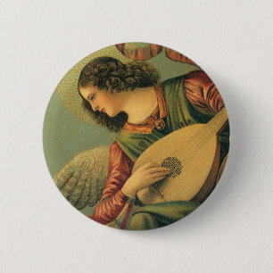 Angel Musician, Melozzo da Forli, Renaissance Art 6 Cm Round Badge