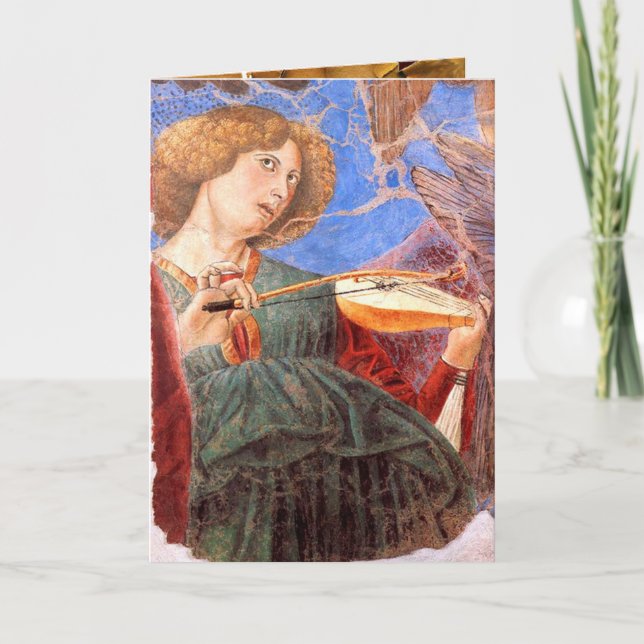 ANGEL MUSICIAN, Parchment Holiday Card (Front)