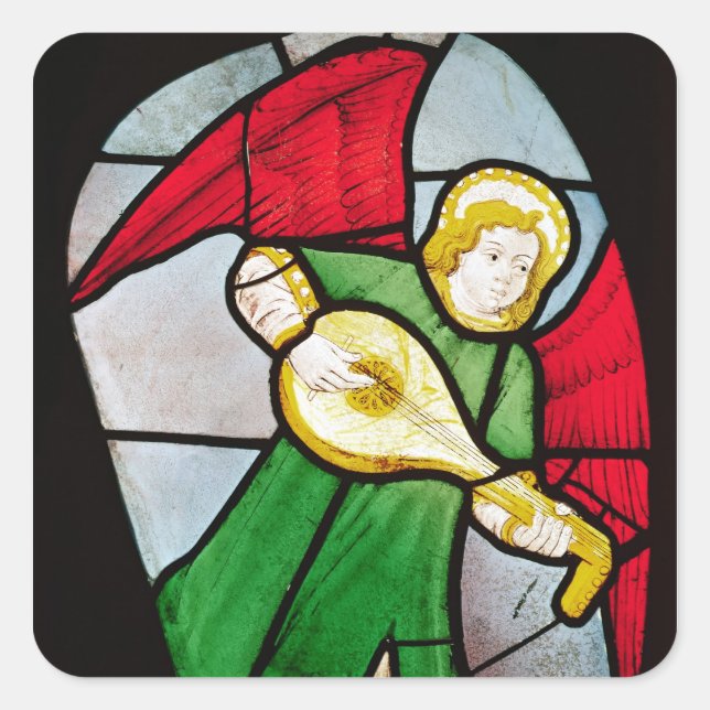 Angel Musician Square Sticker (Front)