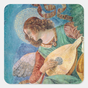 Angel Musician Square Sticker