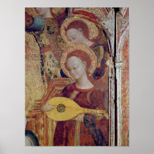 Angel musicians from painting of Virgin and Child Poster