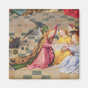 Angel musicians from right panel of altarpiece magnet