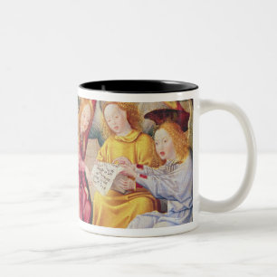 Angel musicians from right panel of altarpiece Two-Tone coffee mug