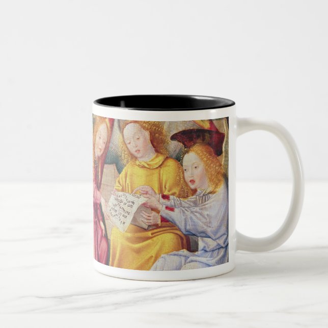 Angel musicians from right panel of altarpiece Two-Tone coffee mug (Right)