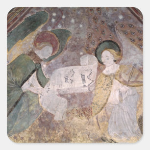 Angel Musicians Square Sticker