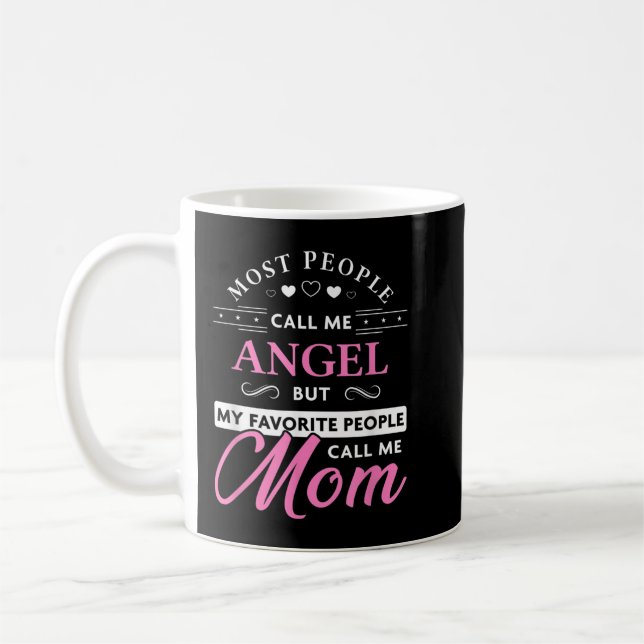 Angel Name Gift Personalised Mum  Coffee Mug (Left)